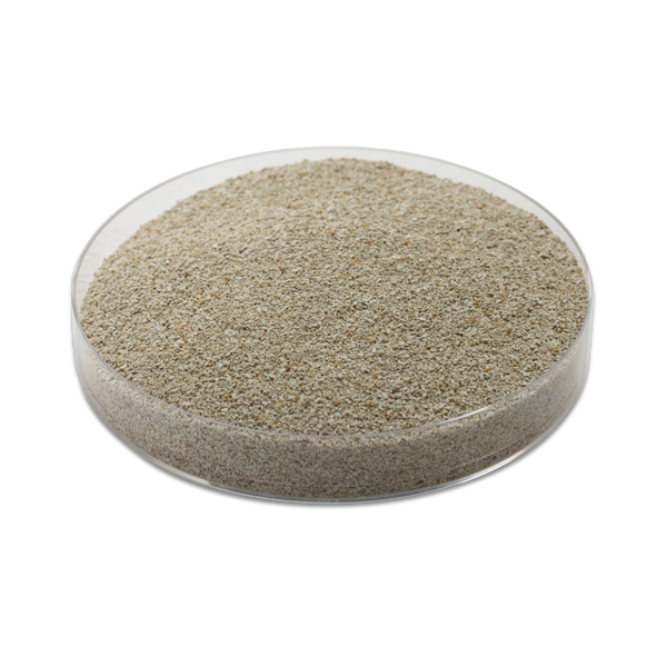 A small petri dish full of CRY filtration media.