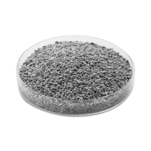 A small petri dish full of CR2 filtration media.