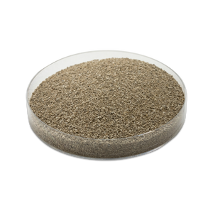 A small Petri dish full of CRX filtration media.