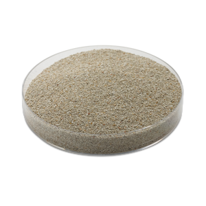 A small petri dish full of CRY filtration media.