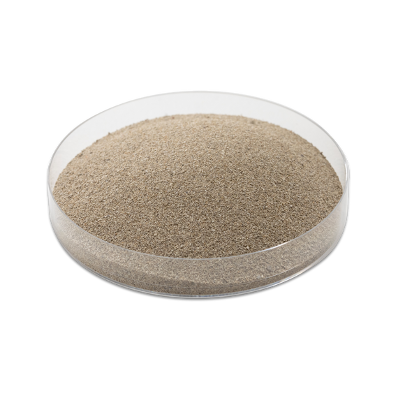 A small petri dish full of CRX-M filtration media.