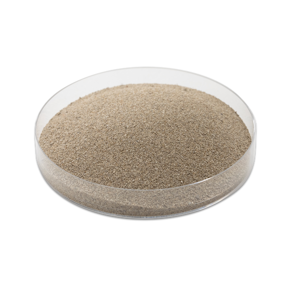 A small petri dish full of CRX-M filtration media.