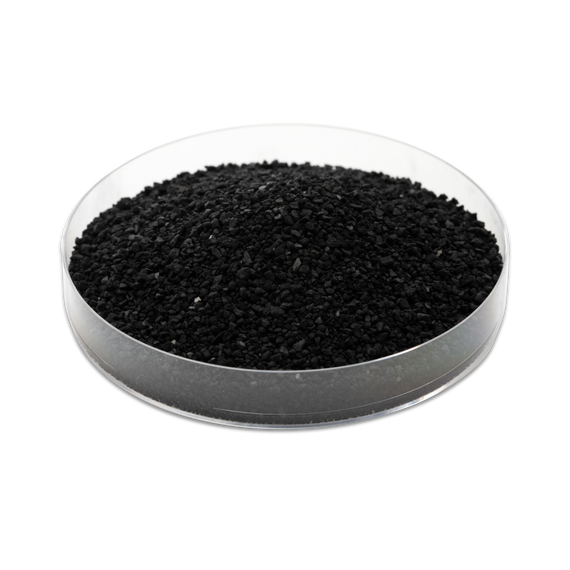 A small petri dish full of G-CRAC filtration media.