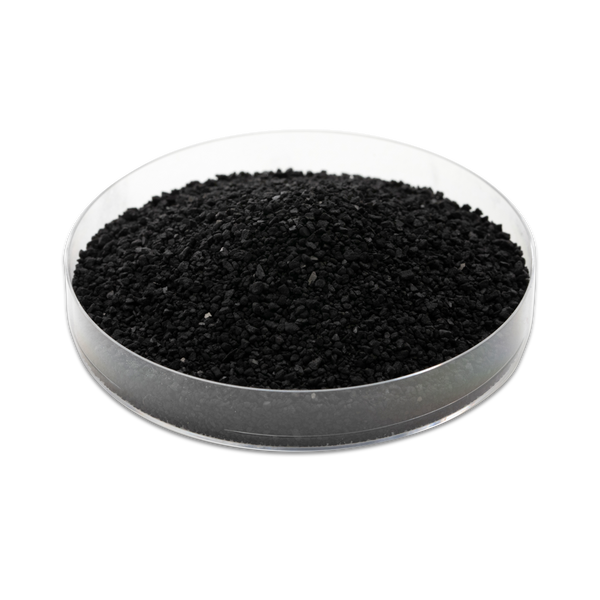 A small petri dish full of G-CRAC filtration media.